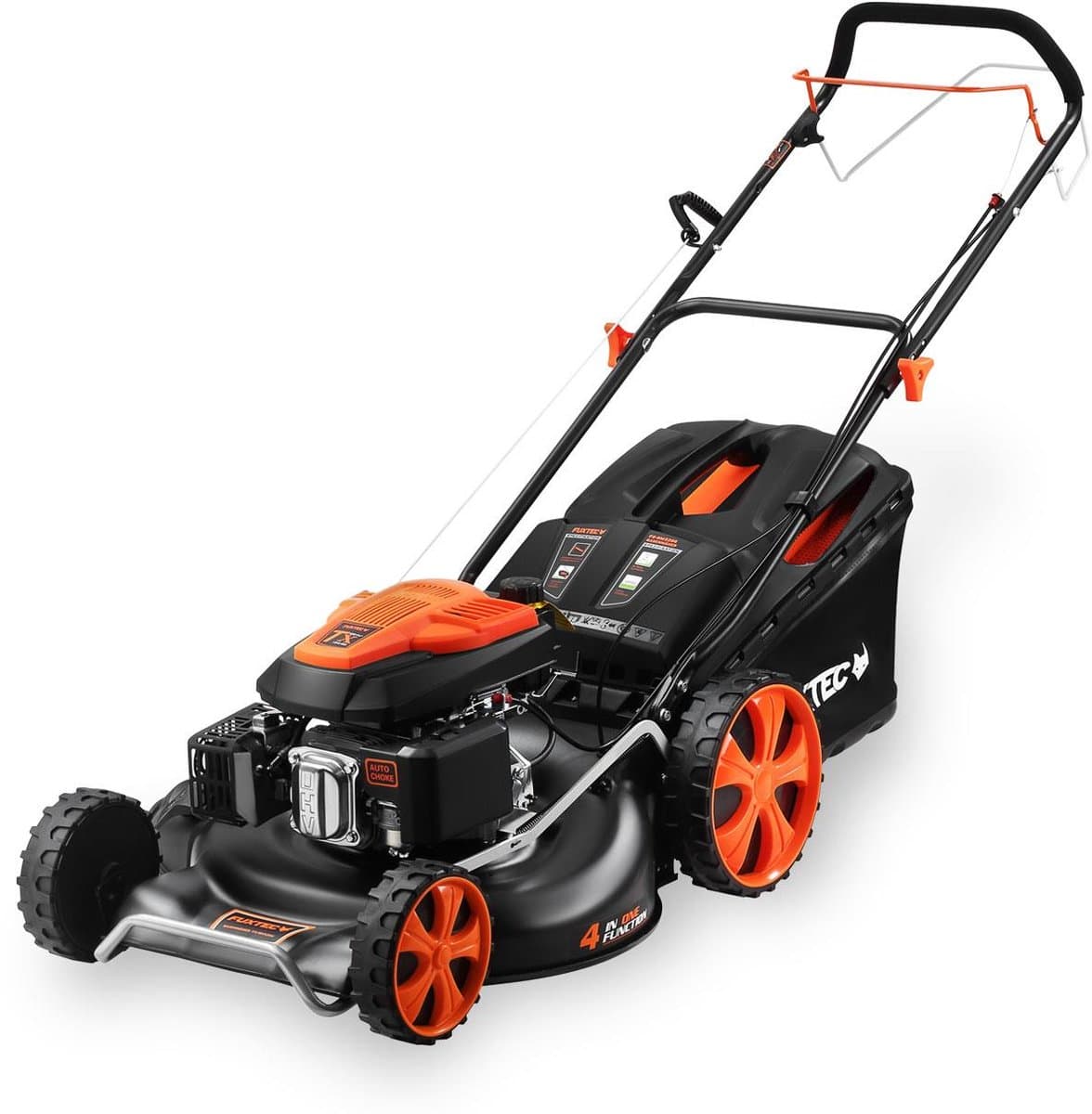 FUXTEC 4-in-1 Benzine grasmaaier FX-RM5396 - 5,3 PK & 53 cm maaibreedte & hoogteverstelling 25-75 mm | 70L grasopvangbak, mulchfunctie & zij-uitworp thumbnail 7