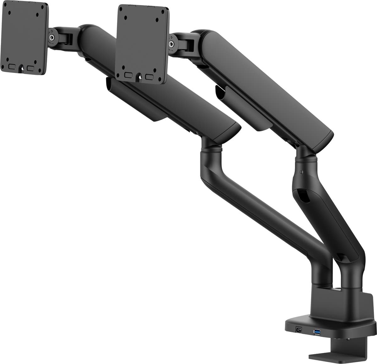 Alberenz® Dubbele Monitor Arm Zwart 2026 met USB-C & USB-A – Verstelbare Monitorbeugel met Gasveer – Tot 35" / 11 kg per Scherm – Ergonomisch & Ultrawide Geschikt – VESA 75x75 & 100x100 thumbnail 4