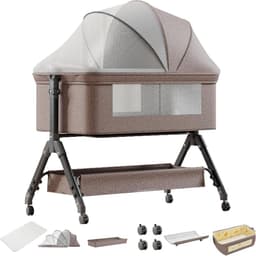 Productfoto van Opvouwbare Co-Sleeper Wieg met Verstelbare Hoogte en Schuine Stand
