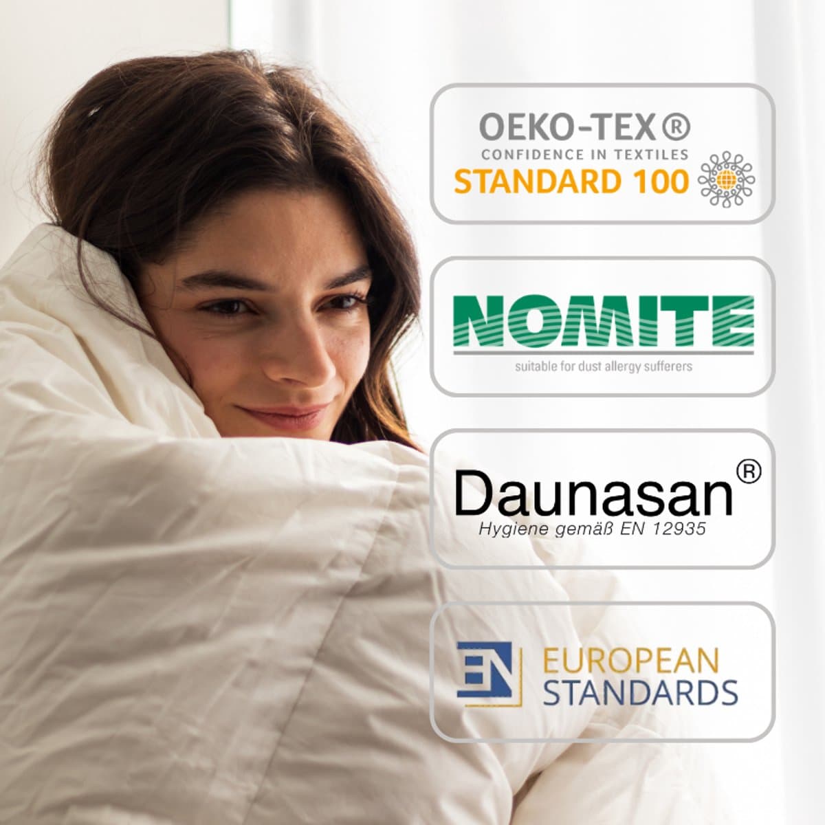 Bjorn® Aurora Warm 240x220 - Dekbed - 100% Dons - Winter 240x220 - Tweepersoons Dekbed - Comfort en Ademend - Natuurlijke Wilde Eendendons - Anti Allergie Dekbed - Winter - Wasbaar - Warm - OEKO-TEX® thumbnail 5