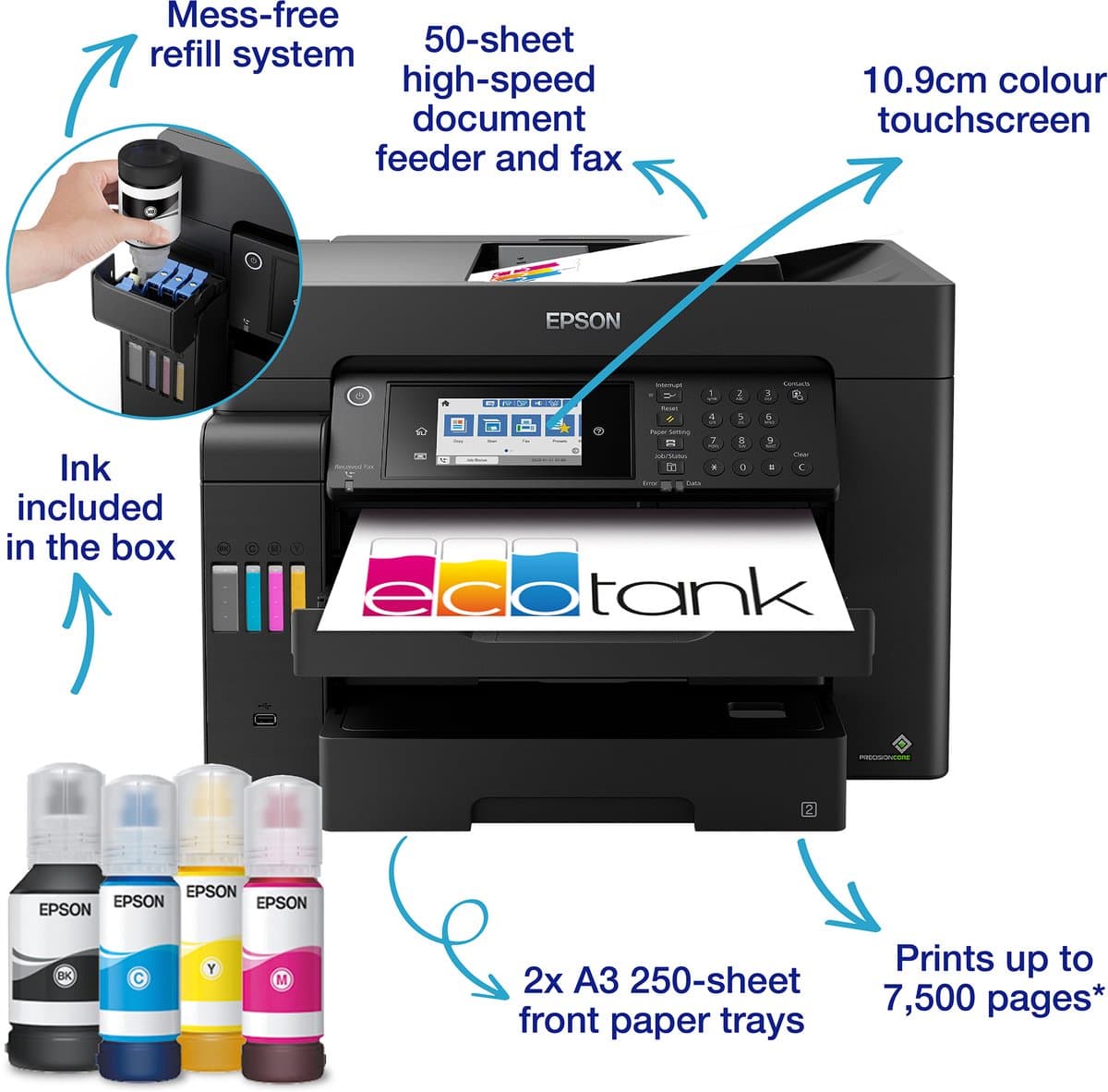 Epson EcoTank ET-16605 - All-in-One Inkttank Printer - Wifi - Zwart thumbnail 7