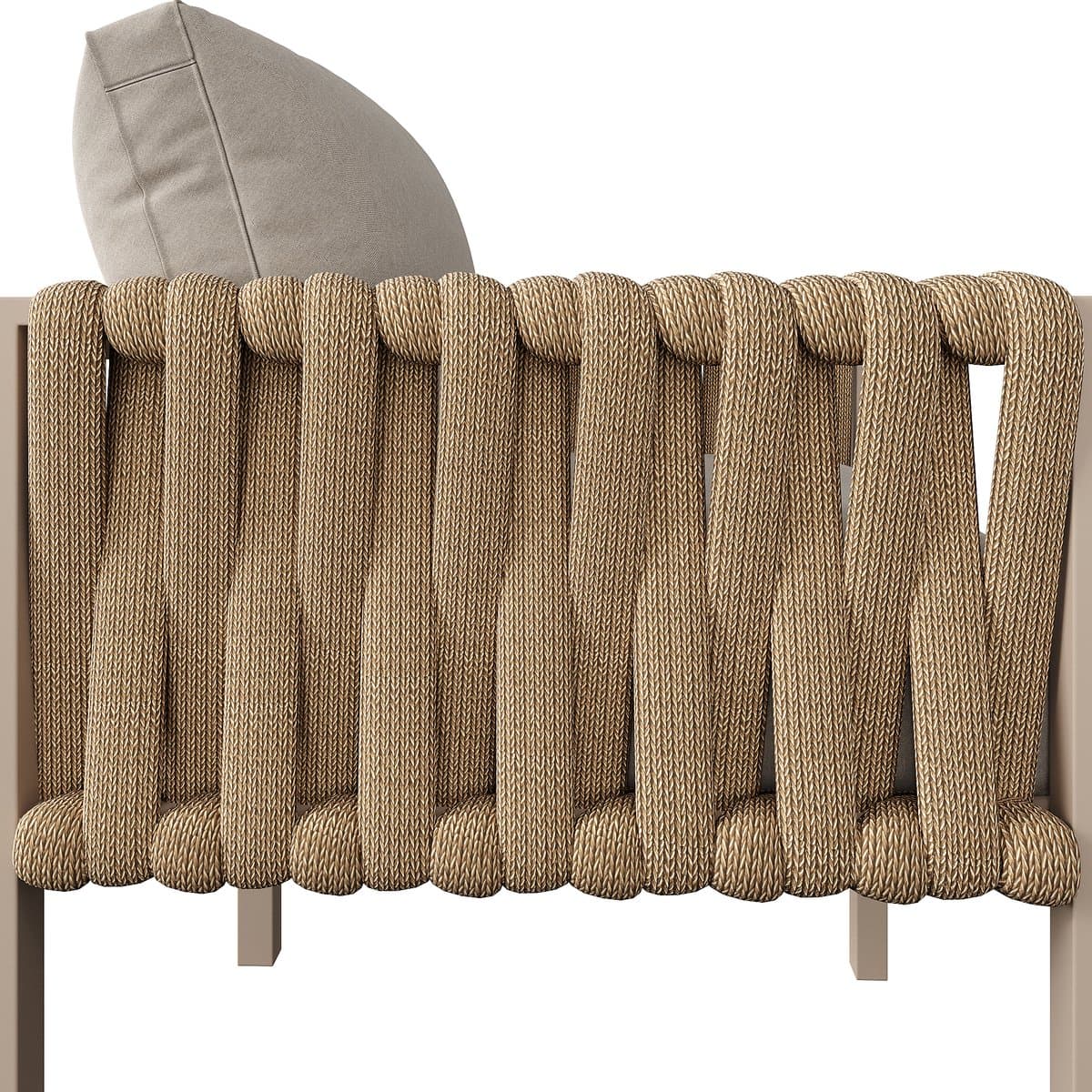 HAUSS SPOLE Loungeset 5 Delig 238 Cm - Hoekbank Met Verstelbare Poten En Glazen Tafel - Voor Tuin En Terras - Metaal - Beige thumbnail 5