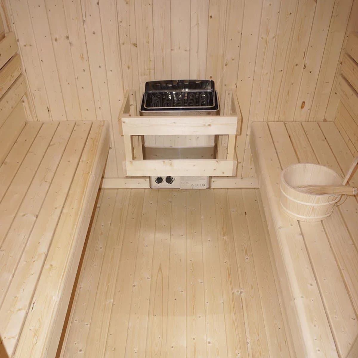 Vierkante Barrelsauna Nolvik - Incl. Toebehoren - 220x185 x194 cm thumbnail 7