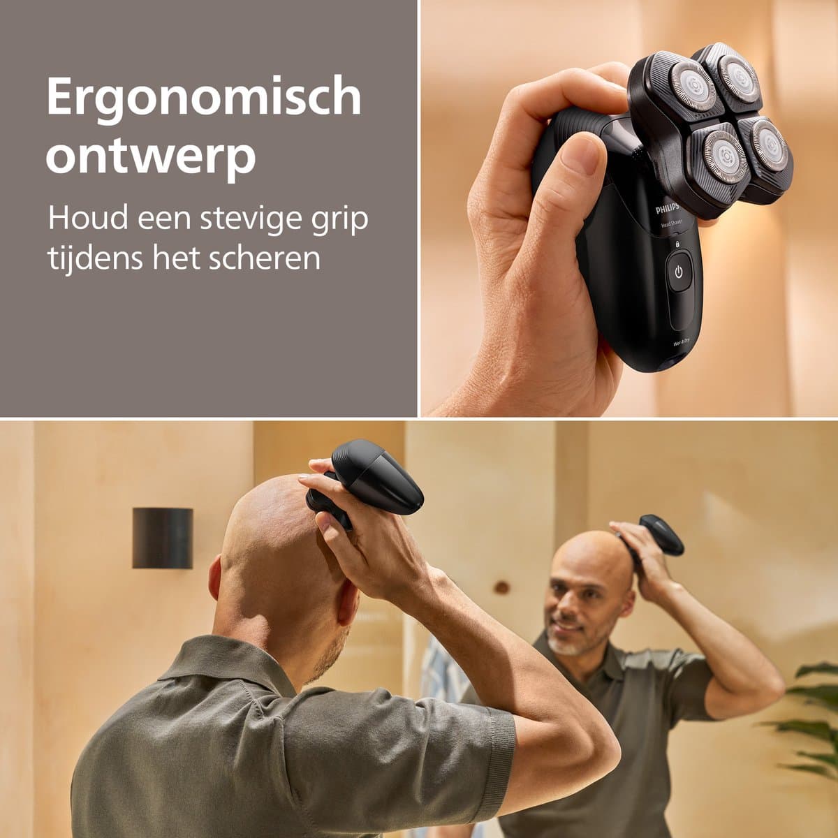 Philips Series 5000 Headshaver - Scheerapparaat mannen hoofd - Wet&Dry - Flexibele scheerkop - Zwart - HS5980/15 thumbnail 3