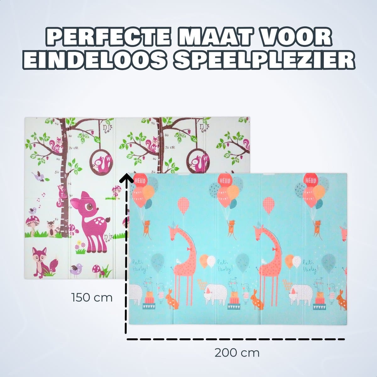 Speelmat Baby 200x150cm - Zachte Foam Mat met Antislip thumbnail 8
