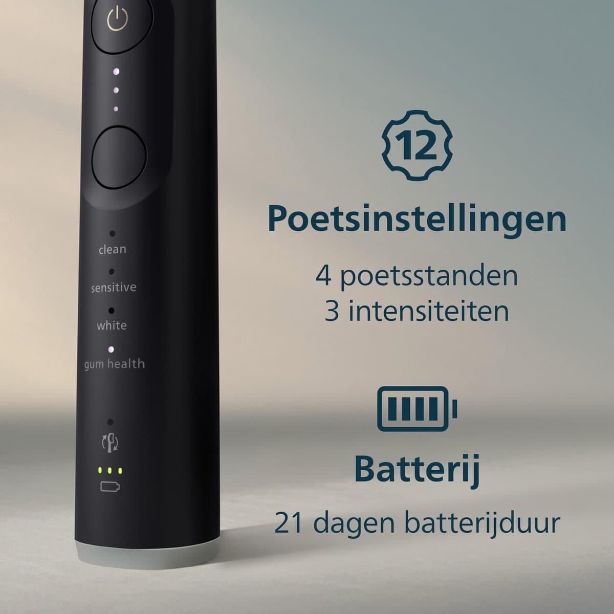 Philips Sonicare 7100 Series - Elektrische Tandenborstel - Zwart - Reisetui - Gezonder tandvlees - HX7421/01 thumbnail 4