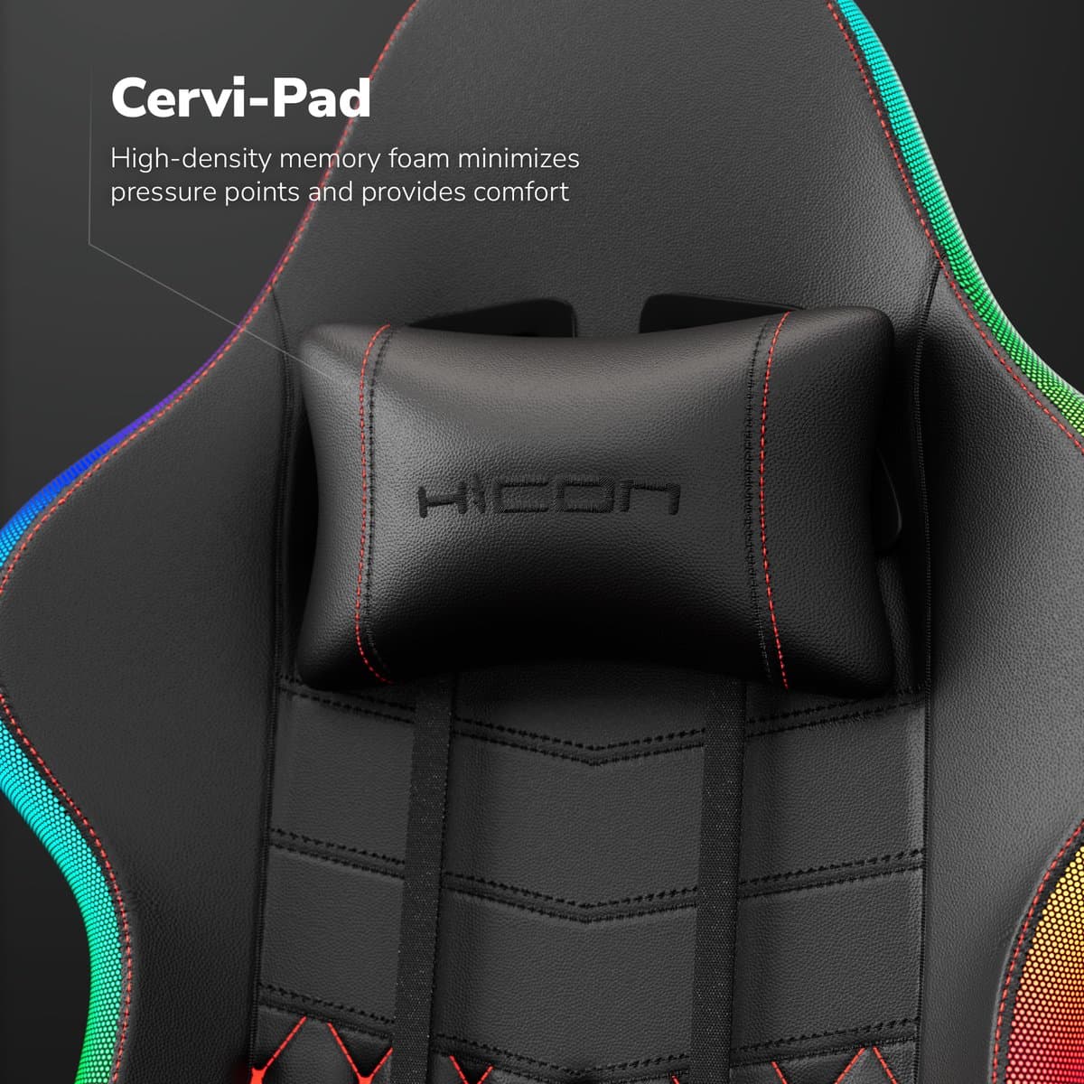HICON® Gamestoel met Led - Gaming Chair - LED Verlichting - Racing - Gaming stoel met Led - Vittoria thumbnail 4