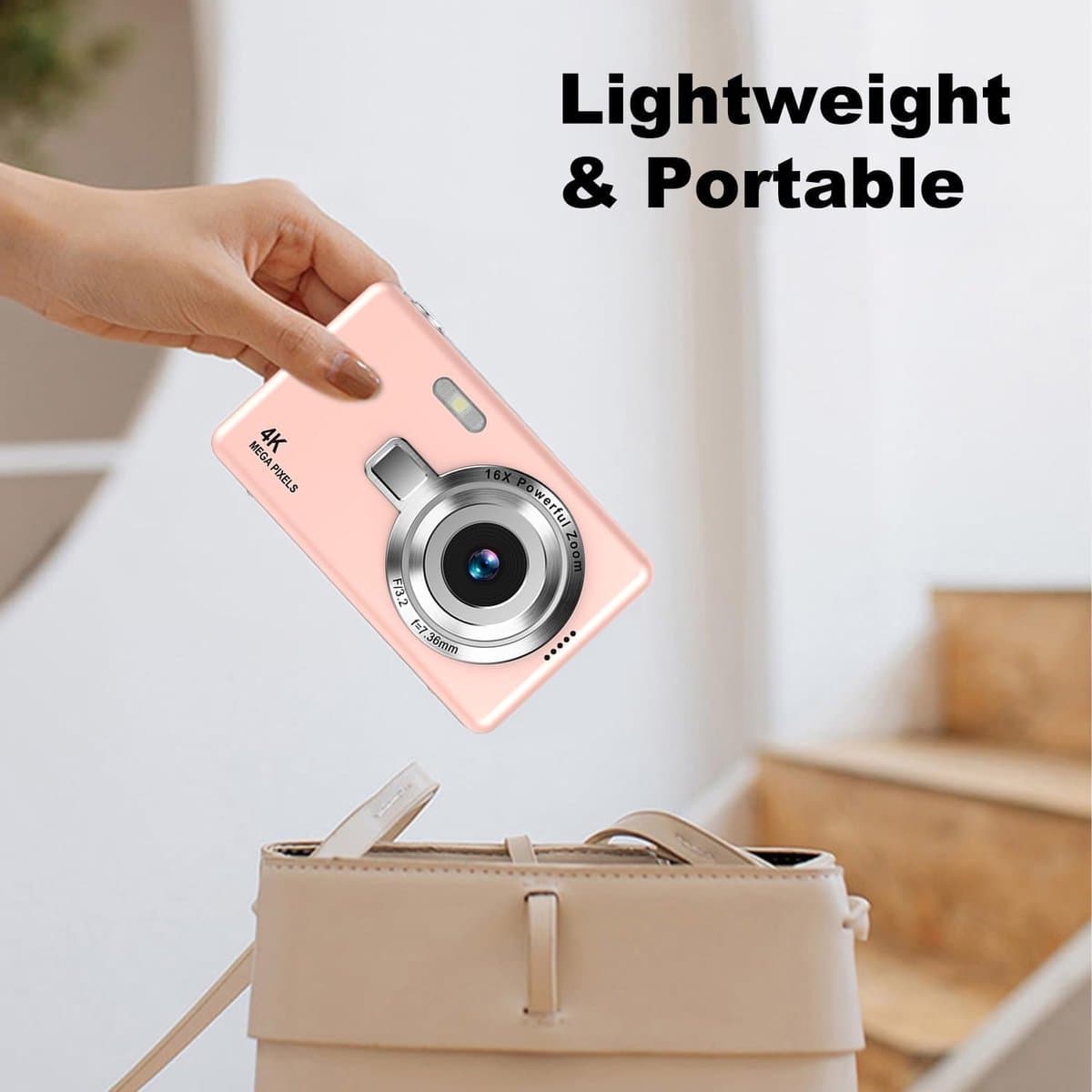 Merkloze 4K-camera met draaibaar scherm en 32GB thumbnail 3