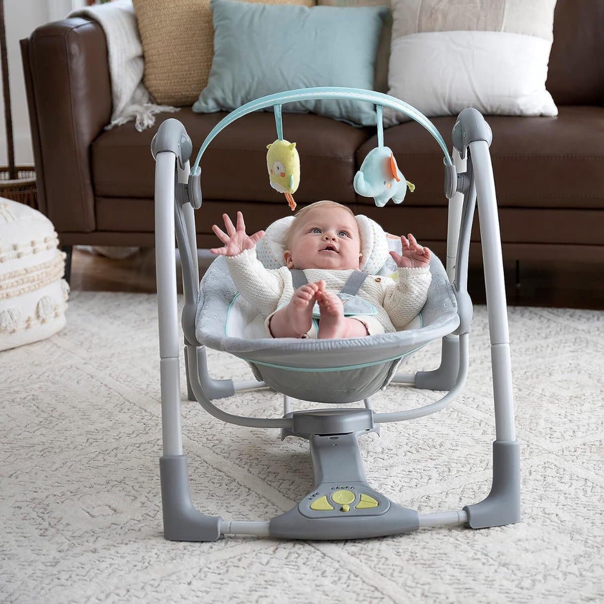 Elektrische Wipstoel - Elektrische Babyschommel - Schommelstoel - Baby Swing - Premium thumbnail 7