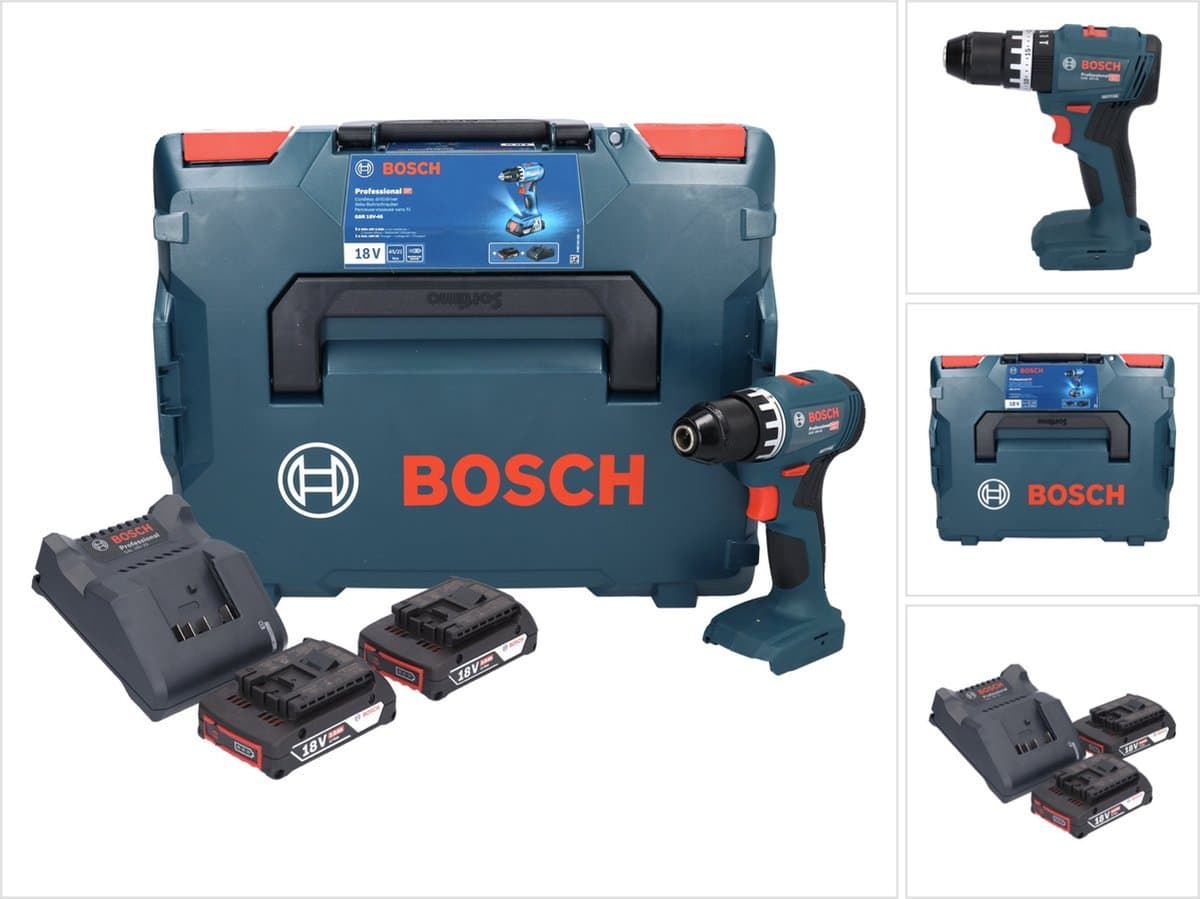 Bosch GSR 18V-45, compact 45 Nm, inclusief 2 accu's thumbnail 6