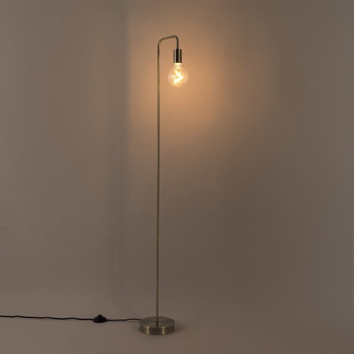 QAZQA facil - Moderne Vloerlamp | Staande Lamp - 1 lichts - H 145 cm - Brons - Woonkamer | Slaapkamer | Keuken thumbnail 4