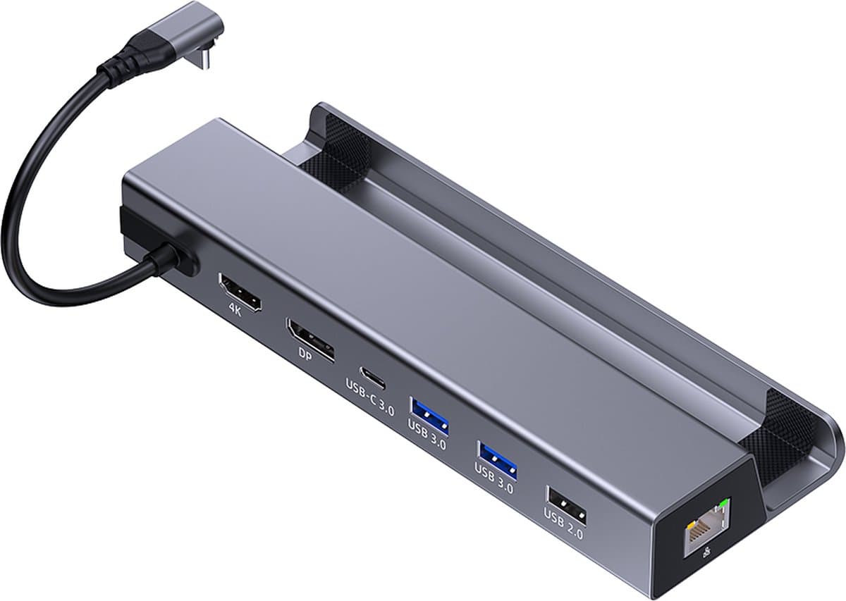 NÖRDIC DOCK-194 Steam Deck Docking station - 1xHDMI 4K60Hz, 1xDP 4K60Hz, 1xRJ45, 1xUSB-C, 3xUSB-A, 1x USB-C PD