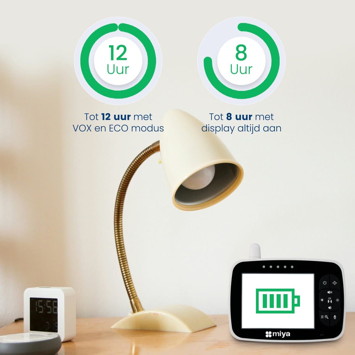 Miya M35 Babyfoon - Babyfoon met camera - Op afstand bestuurbaar - Video & Audio - Baby monitor thumbnail 4