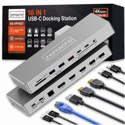 Productfoto van Zenwire BS-HD1601 - USB-C Docking Station 16-in-1 - 2× HDMI 4K 60Hz
