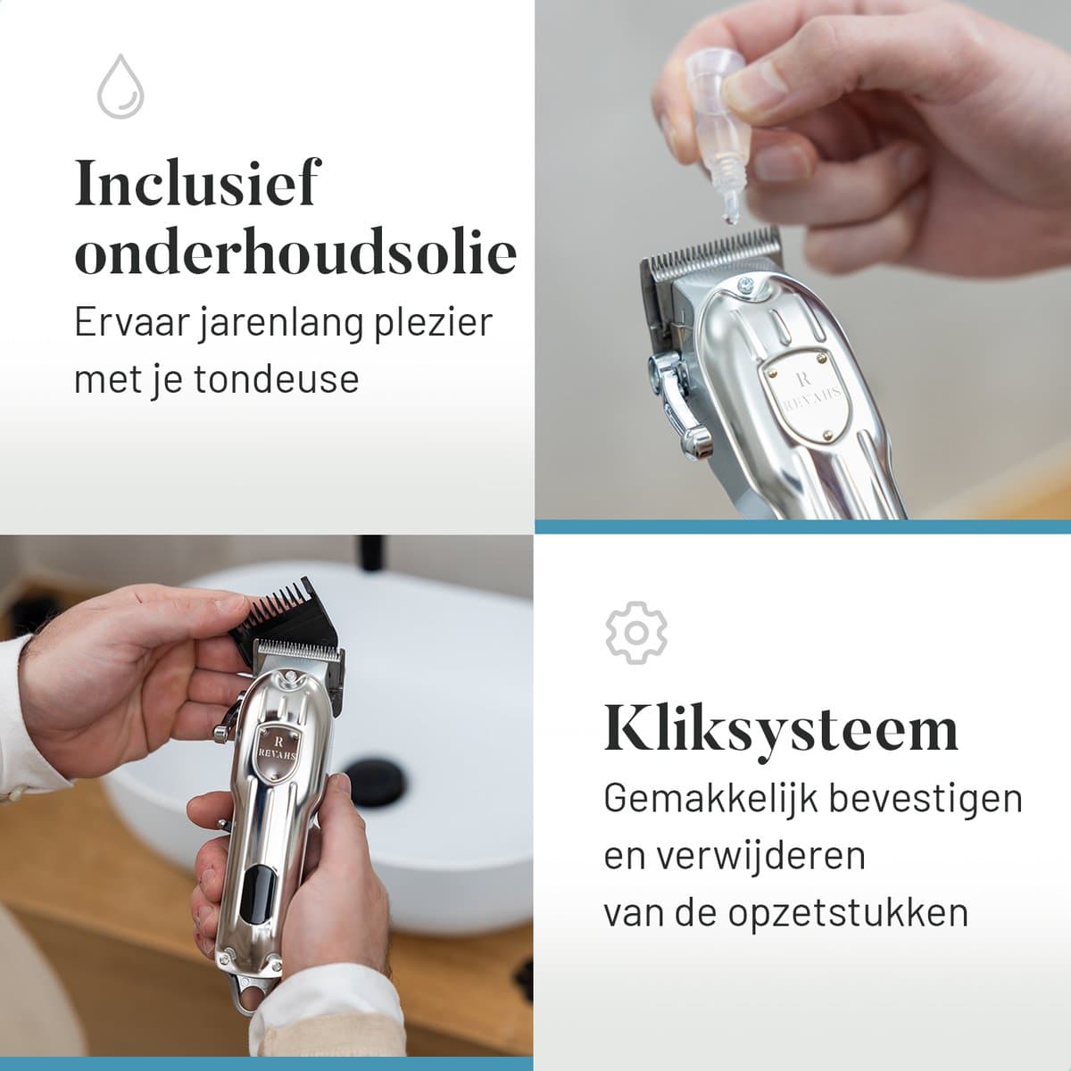 Revahs Tondeuse Mannen Pro Set - Haartrimmer - Baardtrimmer - Trimmer Hoofd & Baard Haar - Hoofdhaar - Hair Clipper - Reistas - 0.5-25 mm thumbnail 3