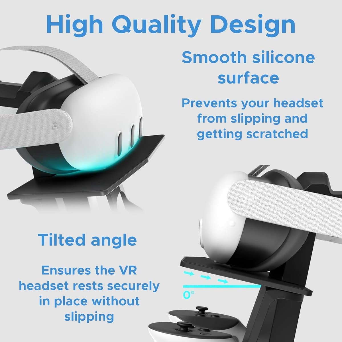 VR Headset Standaard voor Meta Quest en Oculus Quest - Oplaadbare Opbergstandaard - Zwart thumbnail 5