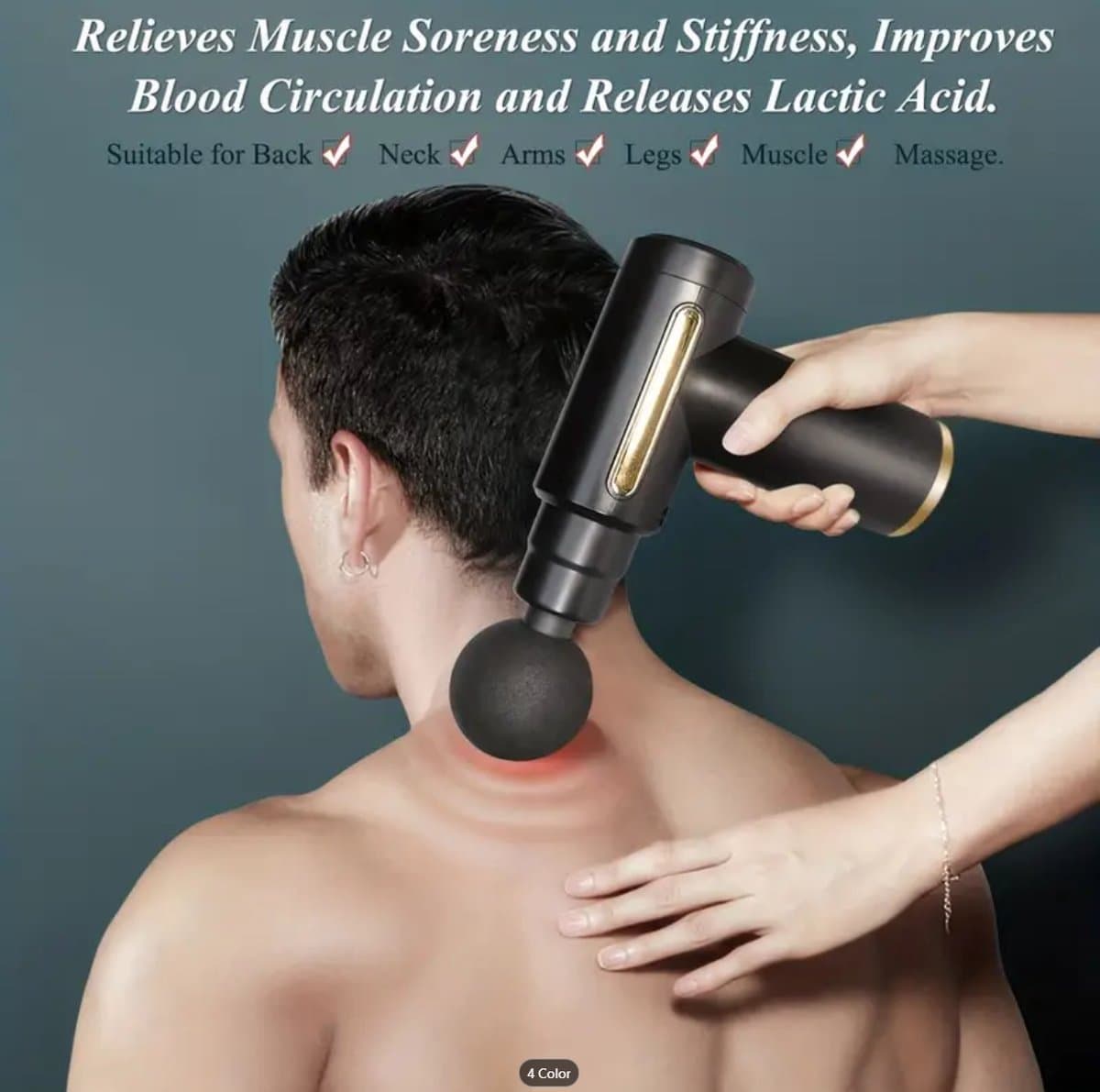Onbekend Professional Massage Gun | Compact met 4 koppen en LCD-display thumbnail 7