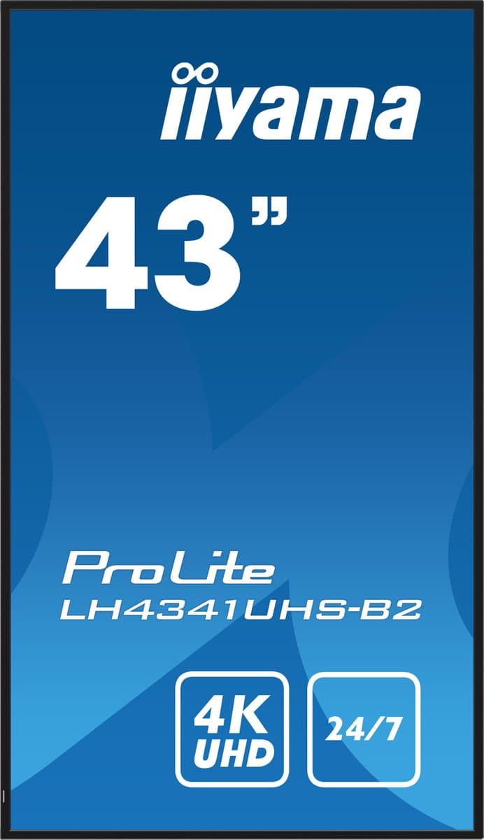 iiyama ProLite LH4341UHS-B2 - 43 Inch - IPS - 4K - 24/7 werktijd - 500 cd/mÂ²