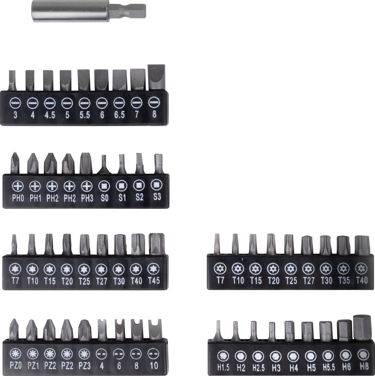 Kinzo Elektrische Schroevendraaier - met Bitset - Accu - 54 Bits - o.a. Sleufkop, Torx, Phillips, Pozidriv en Inbus thumbnail 4