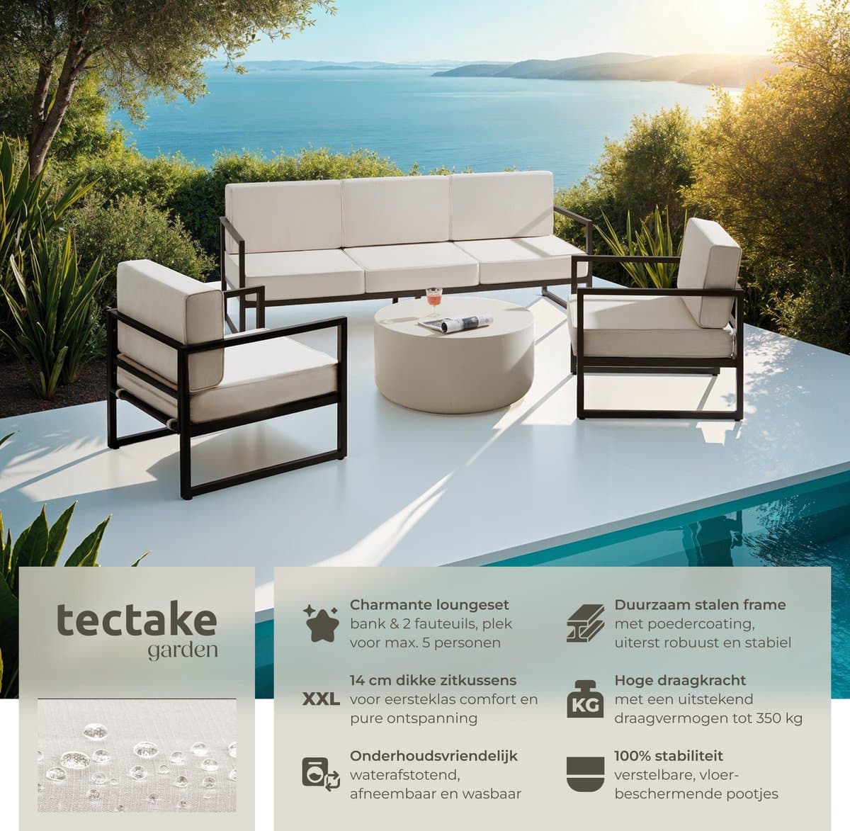 tectake Comosa loungeset voor 5 personen thumbnail 3