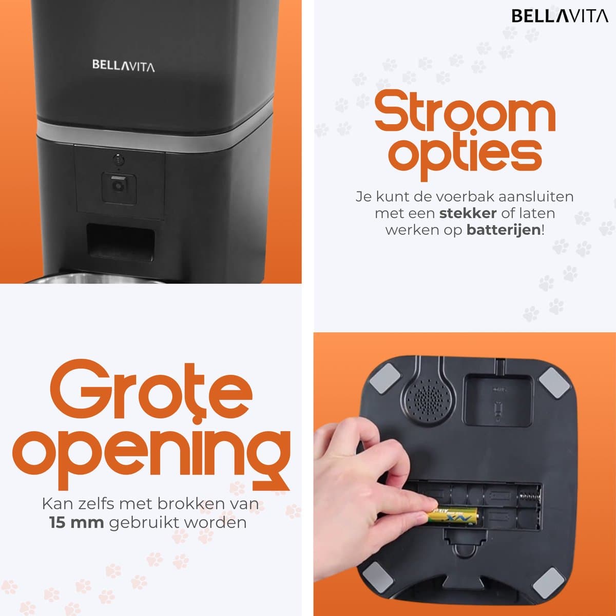 BELLAVITA® Automatische voerbak met Camera - Zwart - Voerautomaat Met App - Voerbak hond - Smartphone Besturing - Voerinhoud 6 Liter - Voor Katten en Hondenvoer - Droogvoer - Automatische voerbak thumbnail 7