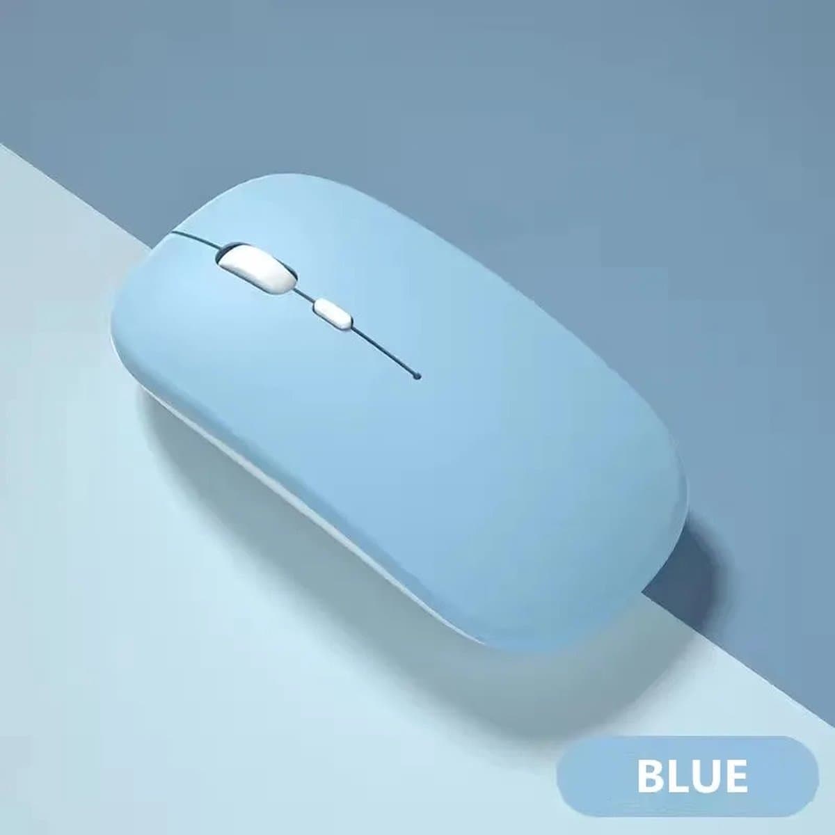Draadloze oplaadbare geluidloze klik ergonomische bluetooth soft-touch muis (blue) thumbnail 6