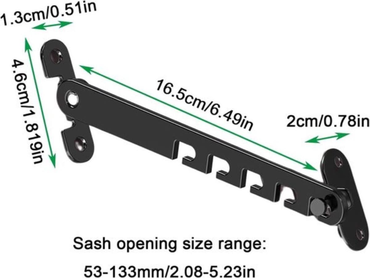 Raamvastzetter en Deurvastzetter - 2 stuks - Raambegrenzer - Raambeveiliging - Kinderslot Raam - Raam Slot - 16cm - met Bevestigingsmateriaal - Wit thumbnail 2