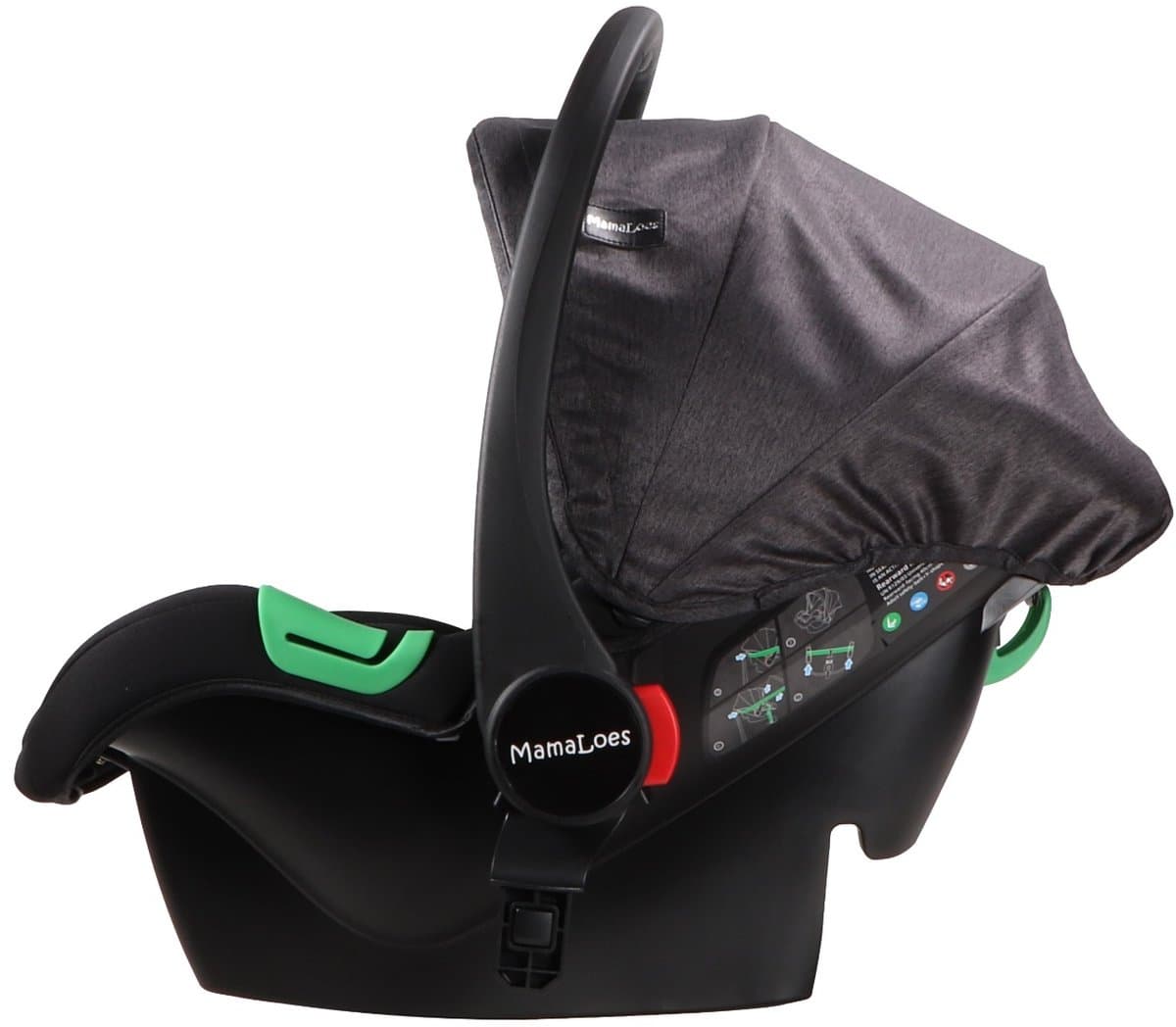 MamaLoes Marly 3 in 1 Kinderwagen - Zwart/Antraciet - Combi Kinderwagen incl. Autostoel thumbnail 6