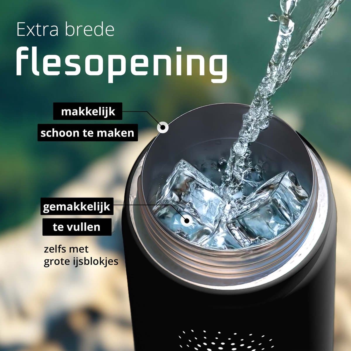 bemaxx Drinkfles met Rietje RVS Thermosfles ACTIVE FLASK (3 Drinkdoppen met Infuser), Volwassenen Kinderen, BPA-Vrij + Lekvrij | 1 Liter/500 ml Isoleerfles, Vacuüm Waterfles Sport Fitness Fietsen Water Fles Waterbidon Sportbidon thumbnail 3