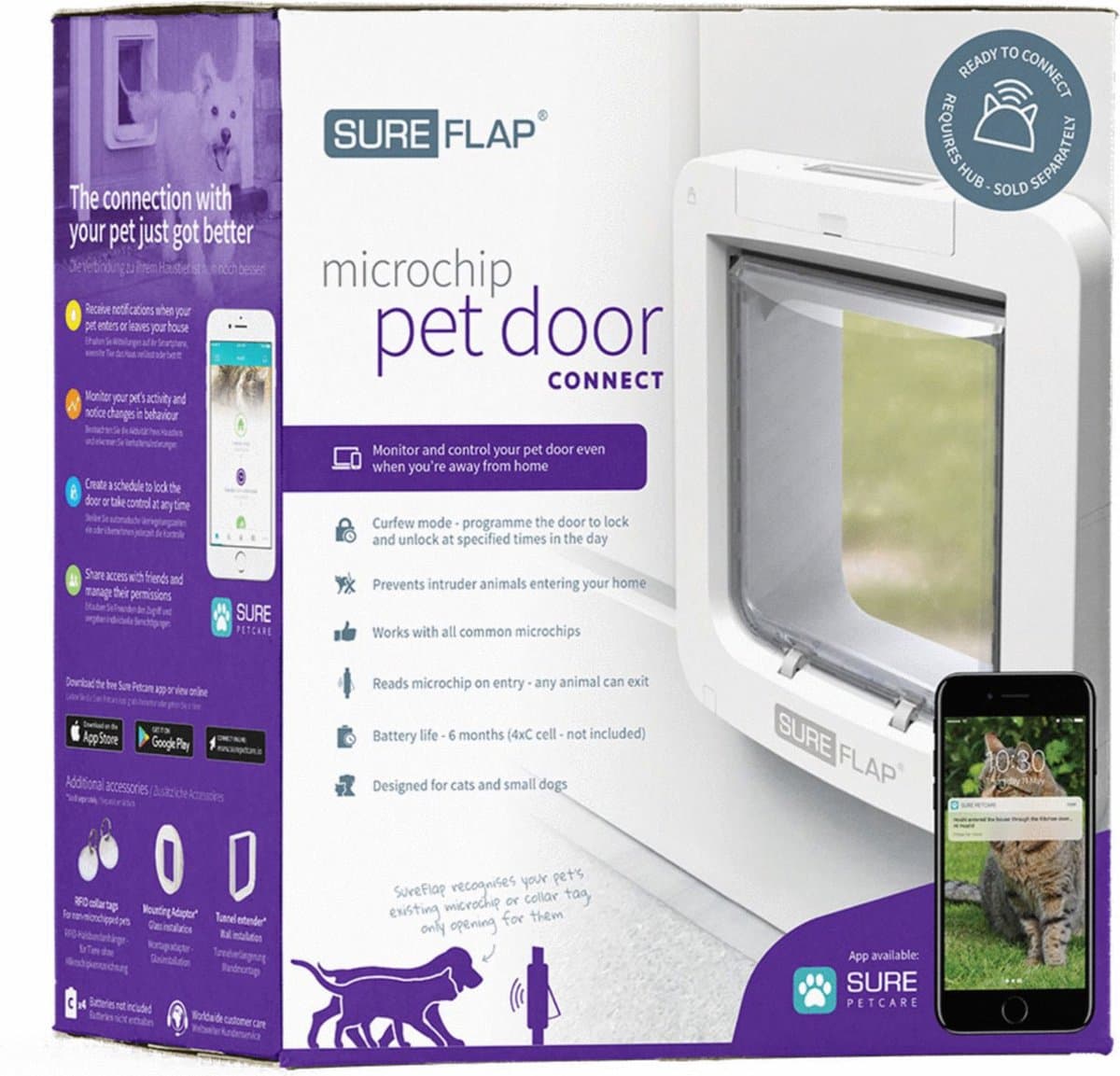 Sureflap Microchip Huisdierluik Connect Bundel - Kattenluik - Hondenluik - Wit - 17 x 17,8 cm thumbnail 7