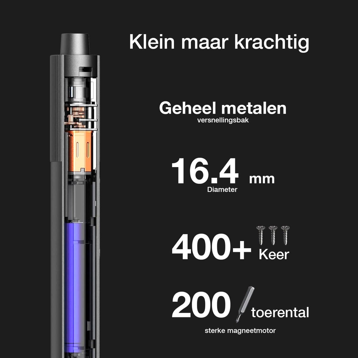 Xiaomi Elektrische Precisie Schroevendraaier - 24 bits, 2 snelheden thumbnail 8