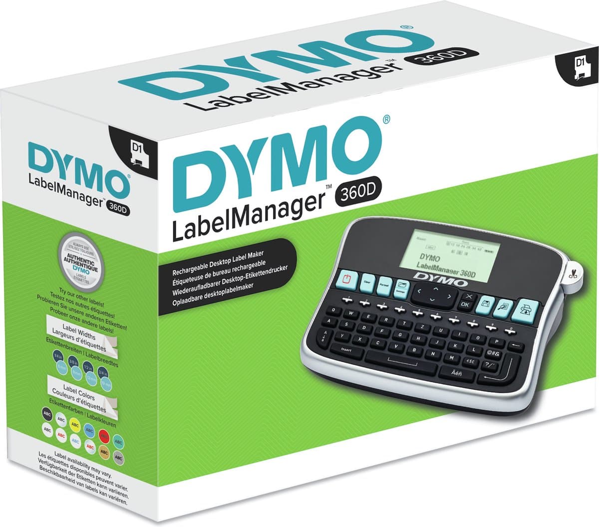 DYMO desktoplabelprinter | LabelManager 360D herlaadbare handheld labelmaker | AZERTY-toetsenbord | Gebruiksvriendelijke, Smart-One-Touch-toetsen en groot scherm | voor organisatie thuis en op kantoor thumbnail 8