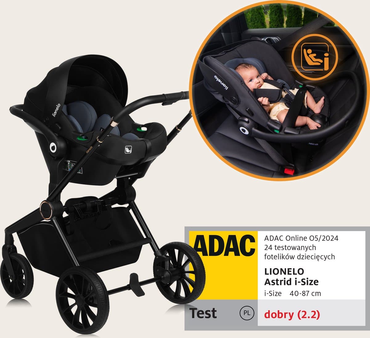 Lionelo Mika Plus 3in1 - Veilige kinderwagen met autostoel thumbnail 6