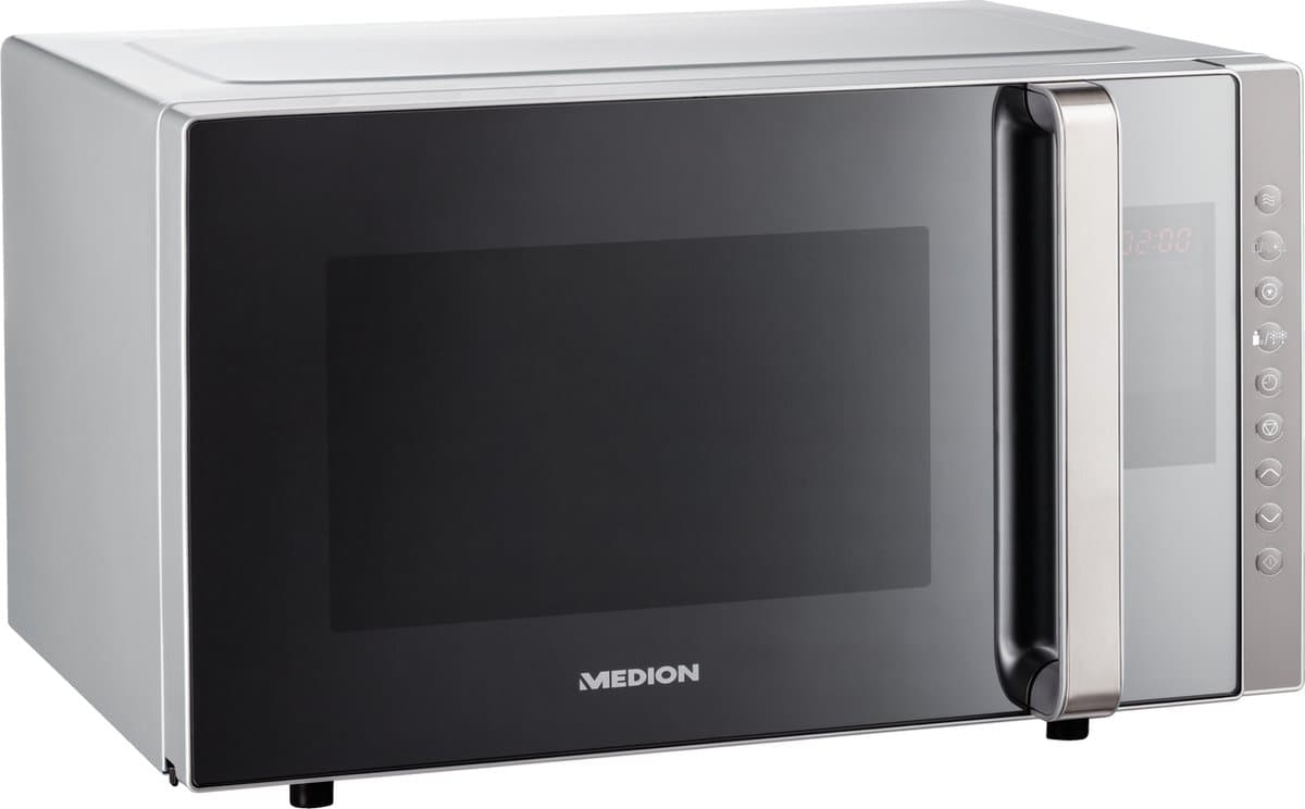 MEDION vrijstaande, 3-in-1 magnetron met grill- en heteluchtfunctie, 800 watt vermogen, 1200 watt bovengrill/heteluchtvermogen, 23L, MD17495, zilver thumbnail 8