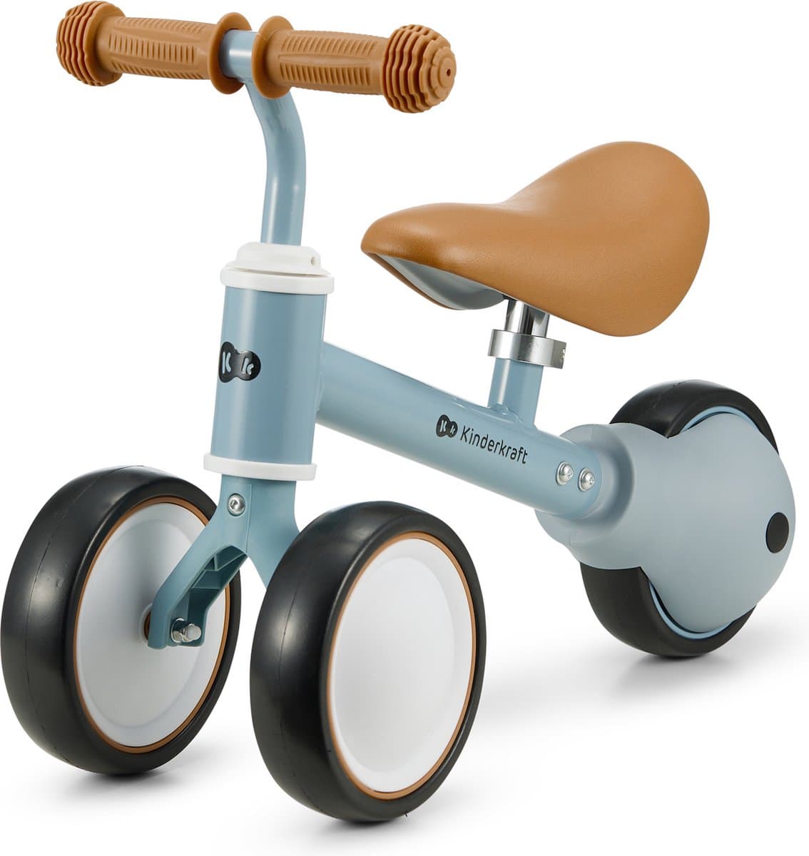 Kinderkraft CUTIE Driewieler Loopfiets – Vanaf 1 Jaar – Verstelbaar Zadel 26-28 cm – Lichtgewicht 1,8 kg – EVA Wielen – Blauw
