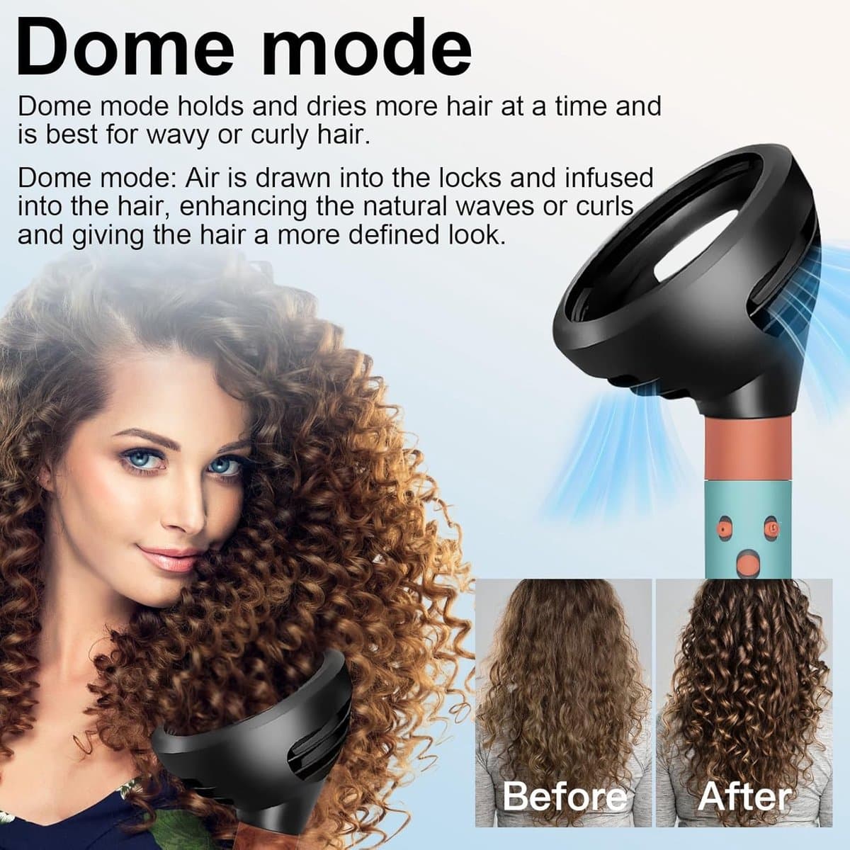 SnelShoppen - Diffuser opzetstukken voor haardroger, golven en krullen diffuser voor Dyson Airwrap HS05 HS01 HS08, omvormbaar stylingaccessoire voor t thumbnail 3