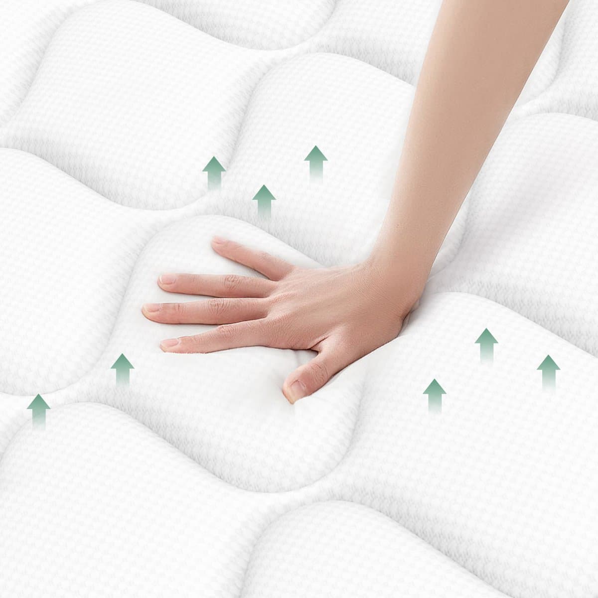Saikefy Matras 160x200 tweepersoons - 25cm - Pocketvering Matras - 7-Zones - Orthopedisch - Anti-Allergie - Traagschuim - Gemiddelde Stevigheid thumbnail 4
