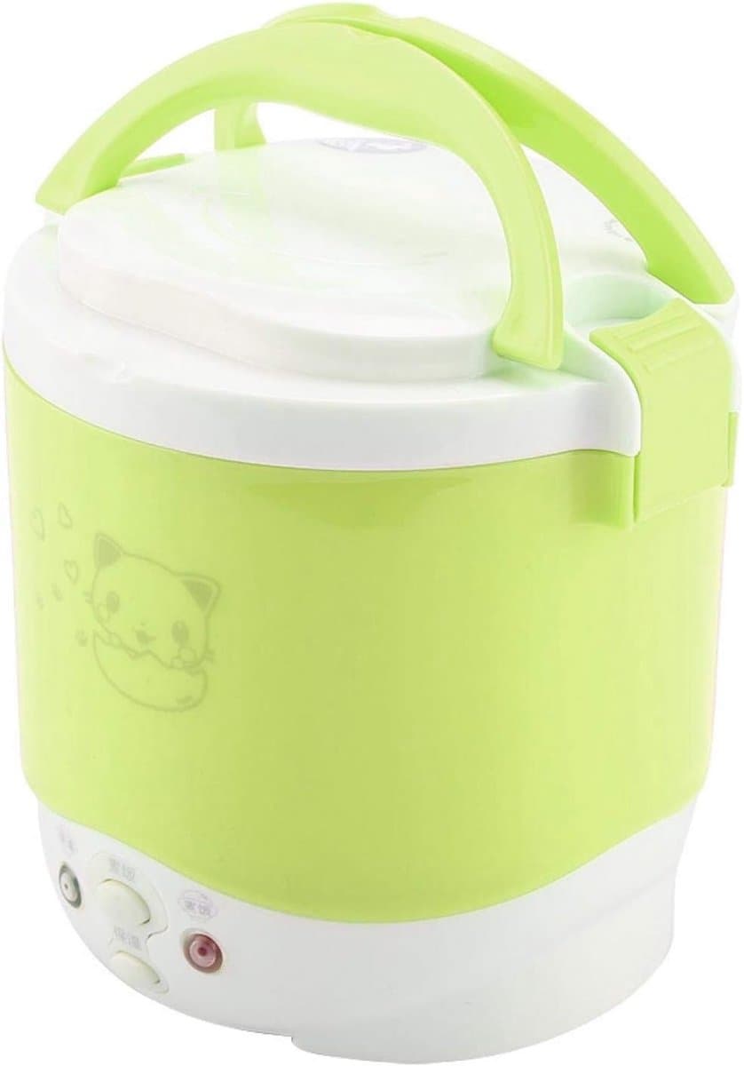 SnelShoppen - Electric Rice Cooker 12V 100W 1.3L Multifunctionele Reis- en Soepkoker - Draagbare Food Steamer voor Auto - Groene Kleur voor Camping en thumbnail 5
