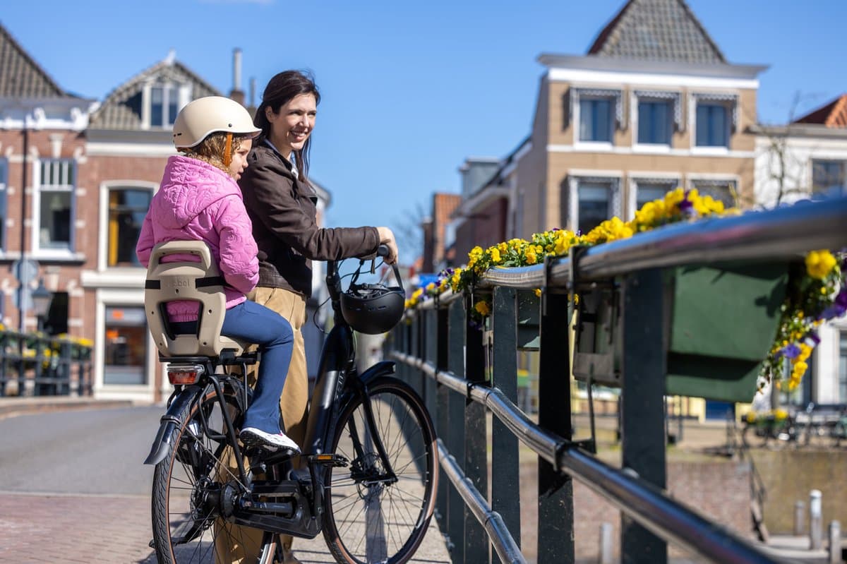 Qibbel Junior 6+ Fietsstoeltje Achter Bagagedrager bevestiging - Black/brown - inclusief voetbeschermingsplaten en voetsteunen thumbnail 3