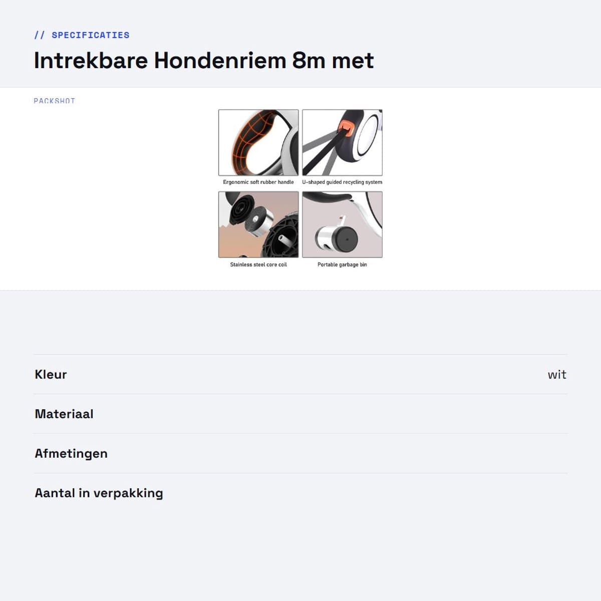 Dailygoods- Intrekbare Hondenriem 8 m - Rollijn voor Honden - Looplijn voor Middelgrote/Grote Honden - Robuust en Duurzaam - Poepzakdispenser - Veilig en Praktisch thumbnail 6