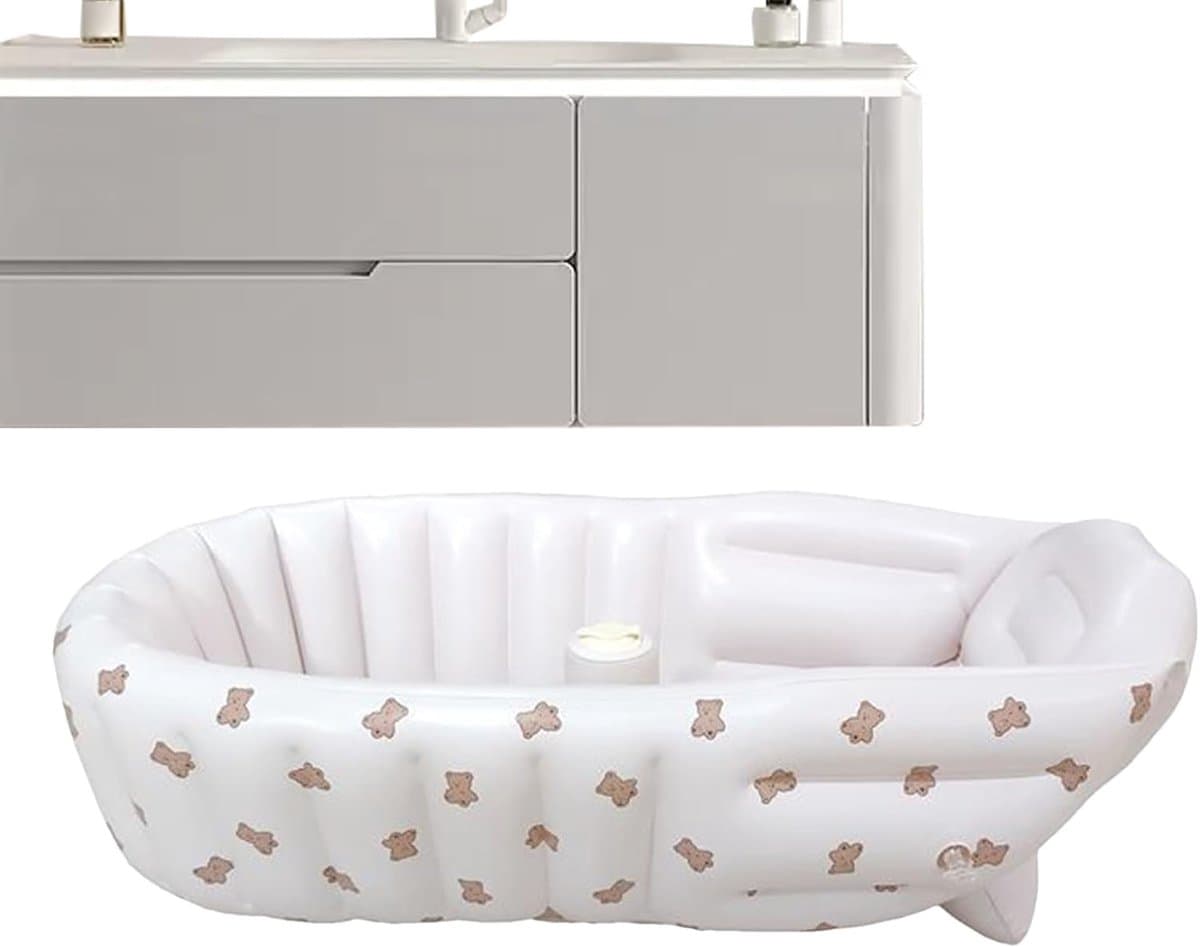 Opblaasbare Babybadkuip - Draagbaar Babybad - Baby's Baden - Veilig en Comfortabel - 90x55cm - Beer thumbnail 6