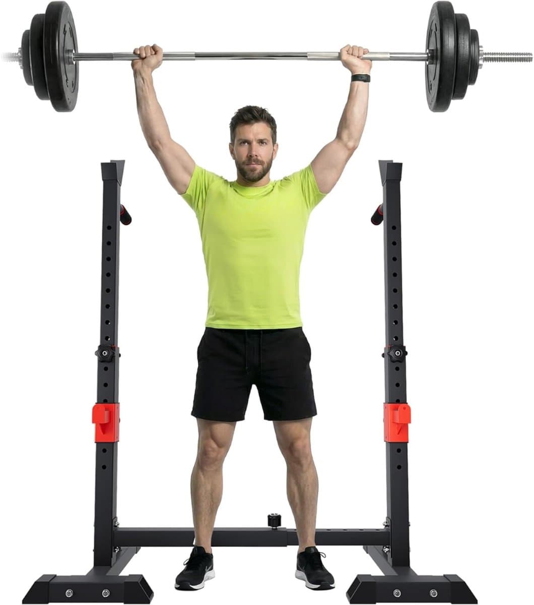 YOR® Squat Rack - Squat Wedge - Power Rack - Zwart - ‎28cm x 128cm x 140cm