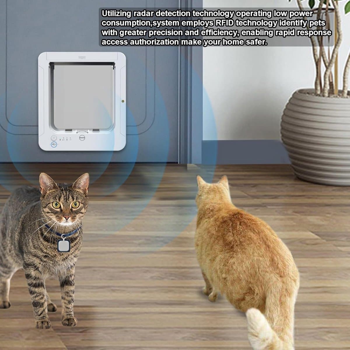 Slim Huisdierluik - Elektronisch Kattenluik - Huisdier Toegang - Microchip Geactiveerd - 26x29.5cm - Wit thumbnail 5