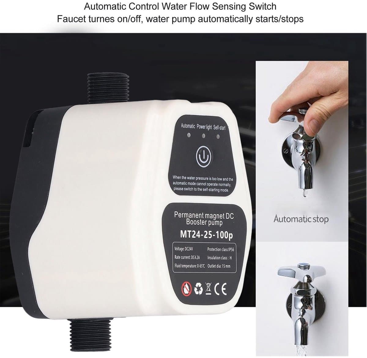 Allecto - Waterdruk Verhogingspomp - Automatische Waterdruk Booster - 25 L/min - Voor Thuis en Tuin - Verhoogt waterdruk - Efficiënt en betrouwbaar.. thumbnail 4