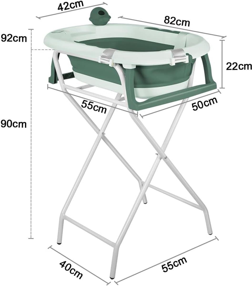 Opvouwbare Babybadkuip met Thermometer en Ondersteunend Frame thumbnail 7