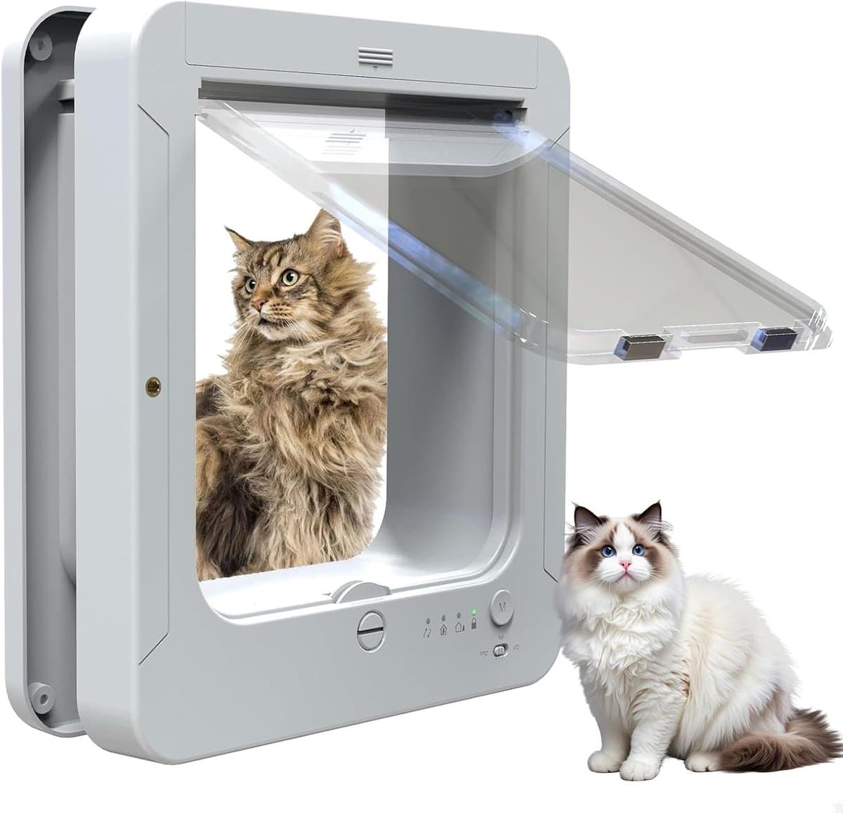 Huisdierluik - Kattenluik Hondendeur - Controle Toegang - Microchip Gestuurd - 11.5 x 10 Inch - Zwart