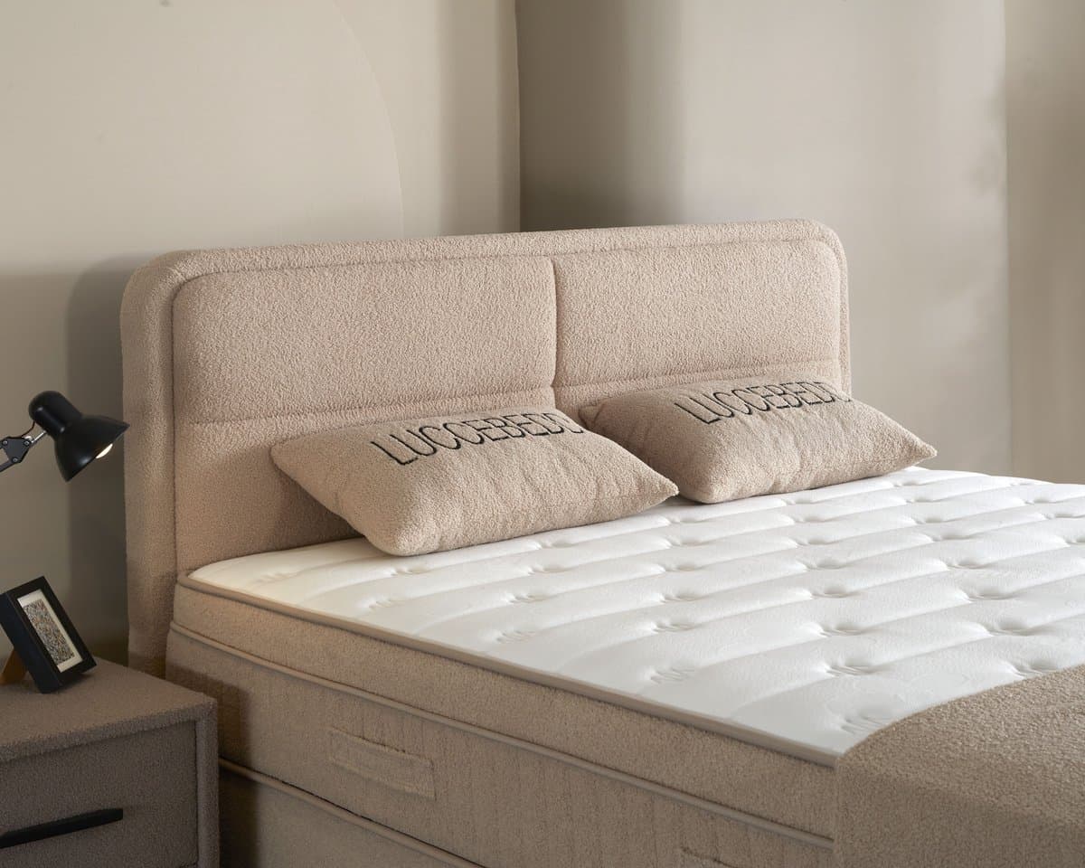 BSS Bedding Luccebedd - Complete Boxspring - Boxspring 160x200 - Boxspring met Opbergruimte - Bedden - Slaapkamerbed - 1 x Matras met Topper - 2 x Bedbox - 1 x Hoofdbord - Vlekbestendige & Gemakkelijk te Reinigen Stof thumbnail 2