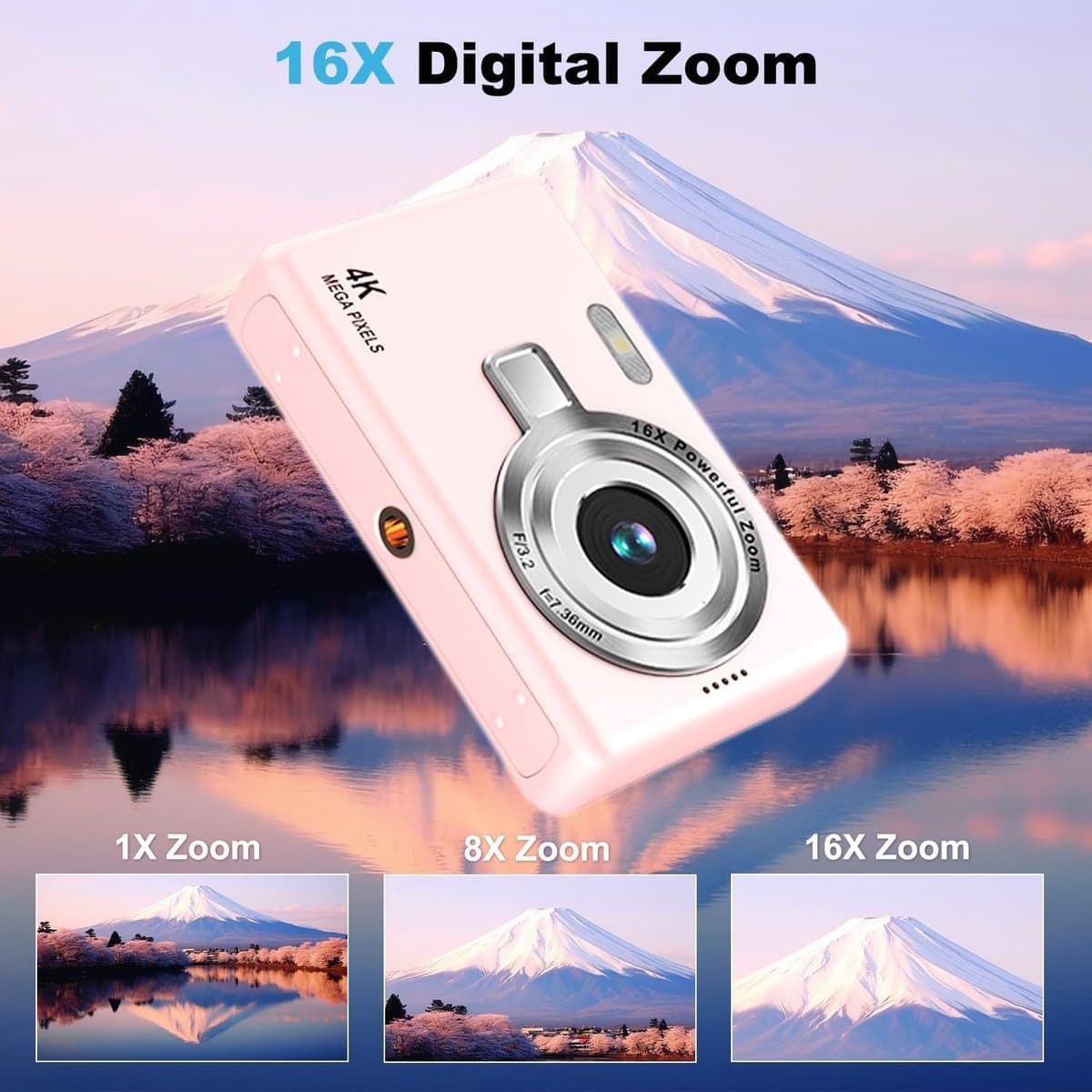 Merkloze 4K-camera met draaibaar scherm en 32GB thumbnail 2
