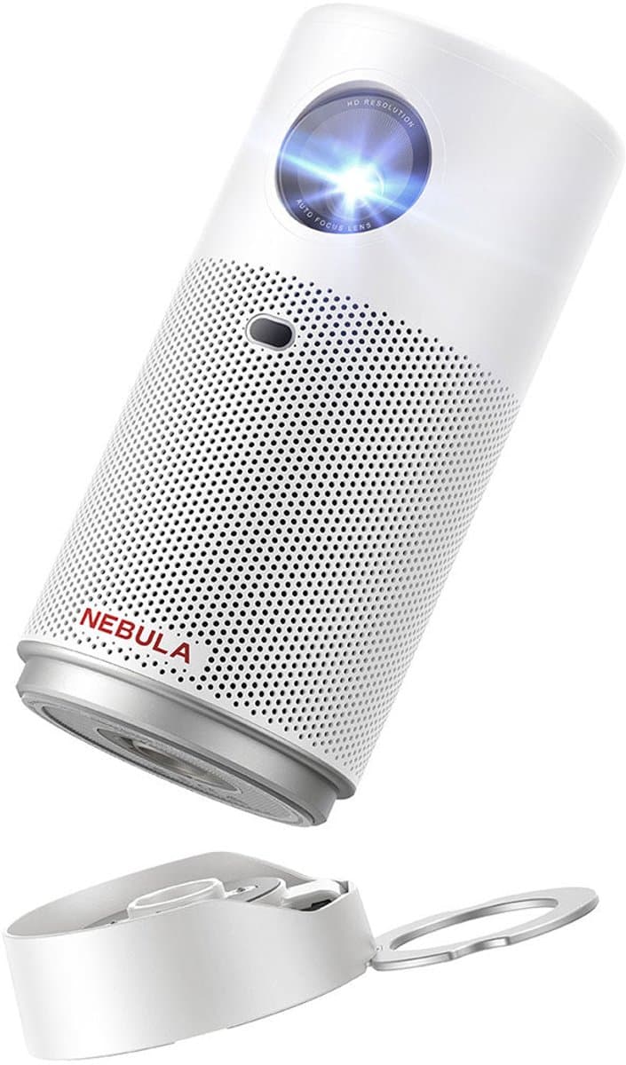 Anker Nebula Capsule Air - Draagbare Mini Beamer - 150 ANSI Lumen - Beeldformaat tot 100" - 2 Uur Batterijduur - Autofocus - Automatische Keystone-correctie - Wit