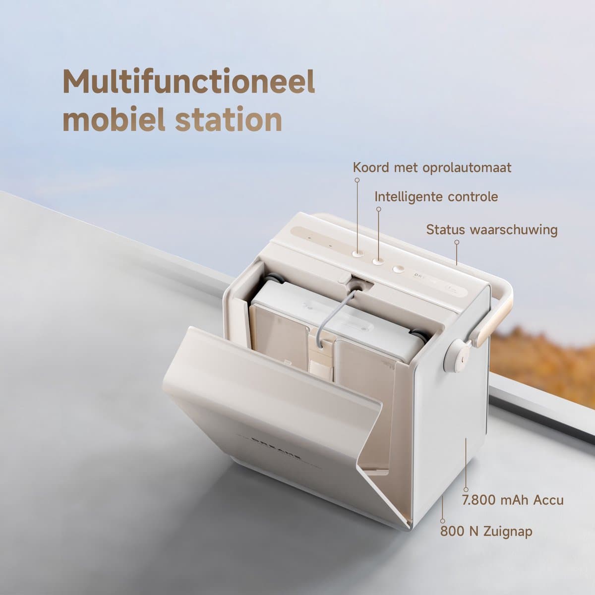 Dreame C1 Station - Slimme Glazenreiniger met Automatisch Navigatiesysteem - Valbeveiliging en Draagbaar Oplaadstation - Tot 180 min accuduur & 5.500 Pa zuigkracht thumbnail 7